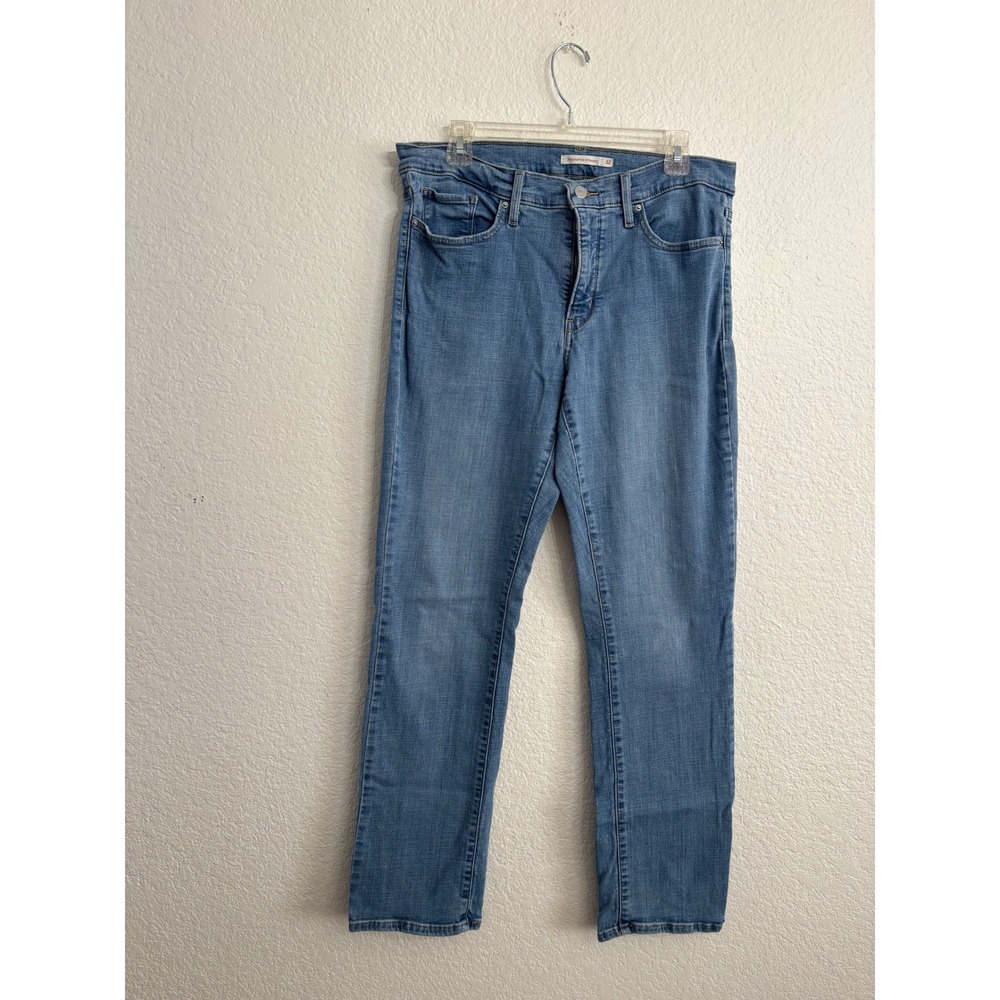 Levi's 314 Shaping Straight Jeans Size 32 Medium Wash Blue Denim